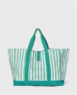Lexington Strandveske i Økologisk Bomull med Sildebensmønster, Grønn Multistripe thumbnail