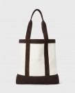 Lexington Contrast Suede Canvas Shopper, Offwhite/Brun thumbnail