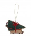 Dog Sleigh Ornament i Økologisk Bomull thumbnail