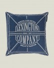 Lexington Logo Putetrekk i Vasket Økologisk Bomull - Mørk Blå/Lys Beige, 50x50cm thumbnail